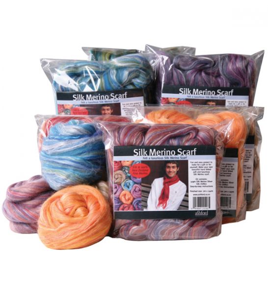 Felted SilkMerino Scarf Kit Nuno felting Wet Felting Kits Nuno